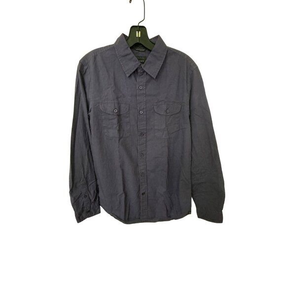 Guess Mens Navy Blue Button-Down Long-Sleeve Shirt S Regular Fit - Picture 1 of 4